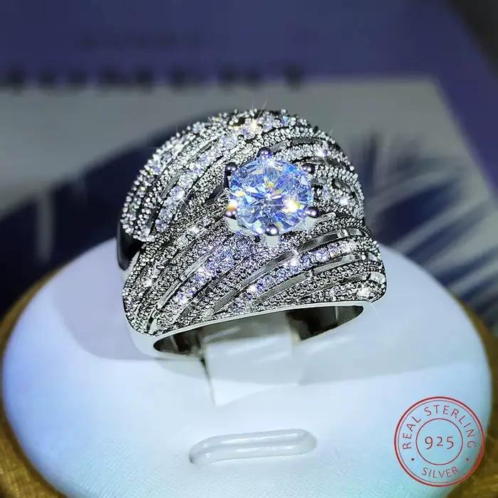 Bague plaquée or véritable pour hommes et femmes, bague double de luxe, cadeau de bijoux de mariage,