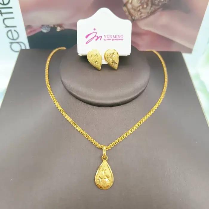 Ensemble de bijoux couleur or exquis pour fête, boucles d'oreilles et pendentif, ensemble de bijoux