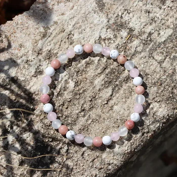 Bracelet en pierre de cristal naturel pour homme et femme