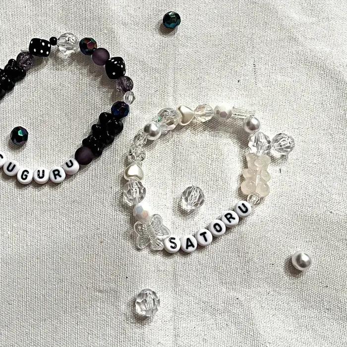 Bracelets de perles extensibles faits à la main, Jujutsu Kaimmense, Gojo et Geto