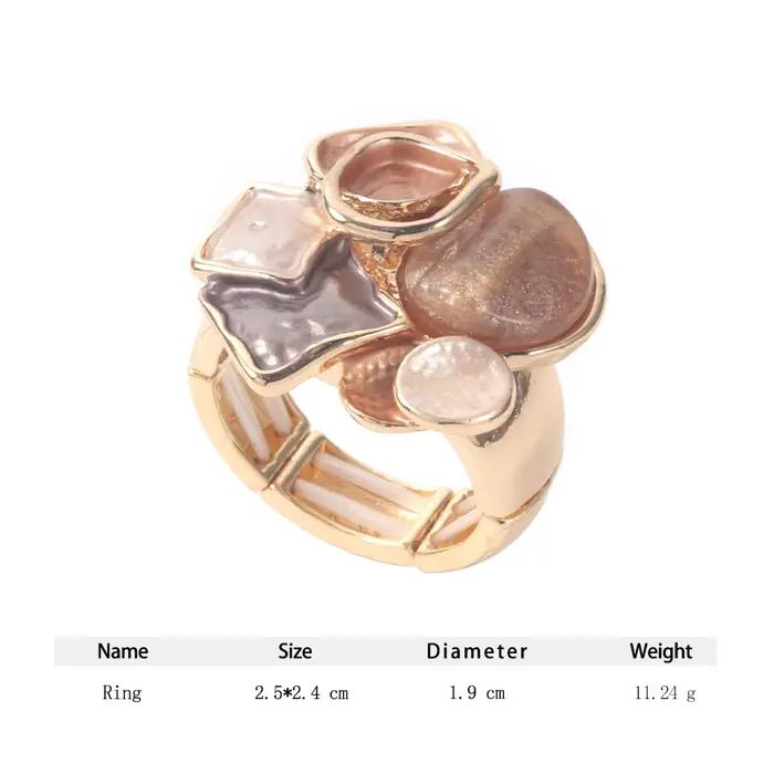 Bague en émail coloré réglable pour femmes, bijoux en résine géométrique mode, cadeau de fête de luxe, nouveauté 2024 occassions spéciales