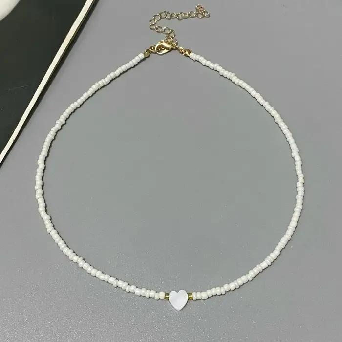 Collier ras du cou en perles de rocaille colorées pour filles
