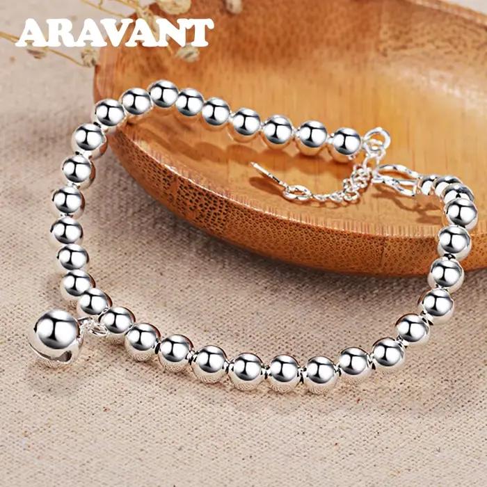 ARAVANT – bracelets en argent 925 avec perles en forme de cloche, chaînes pour femmes et filles, bijoux à la mode, cadeaux