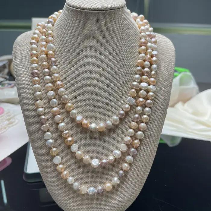 Collier de perles baroques d'eau douce naturelles