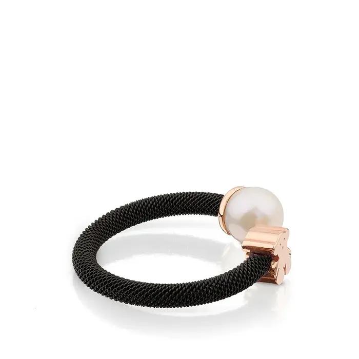 Bague ouverte en argent sterling S925 en forme d'ours pour femme