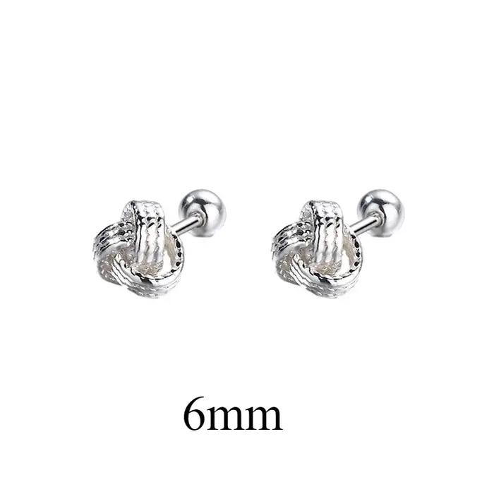 Boucles d'oreilles à vis croisées couleur argent pour femme