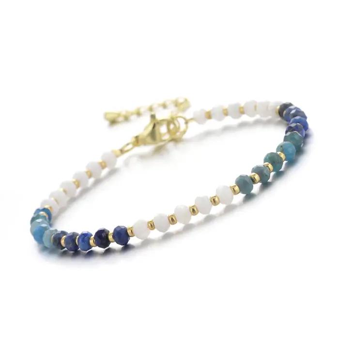 Bracelet rondelles à facettes en pierre naturelle Tourmaline Prehnite améthyste, Style bohème, Brace