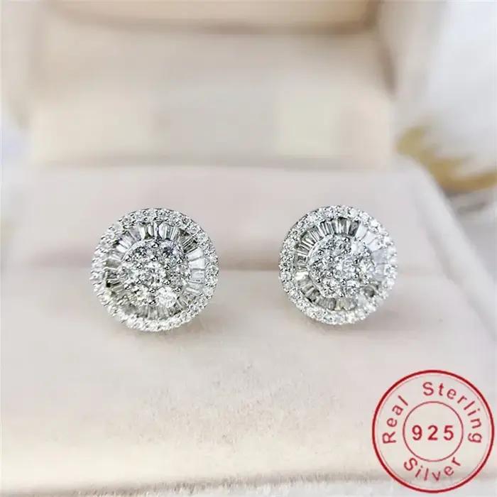 Boucles d'oreilles en Moissanite de laboratoire en or 18 carats