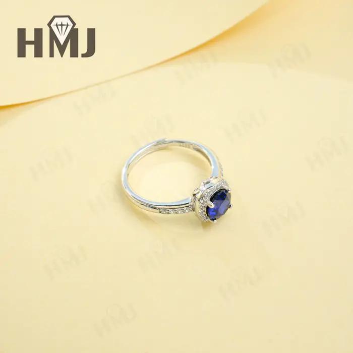 Bague en saphir/padparacha cultivé en laboratoire