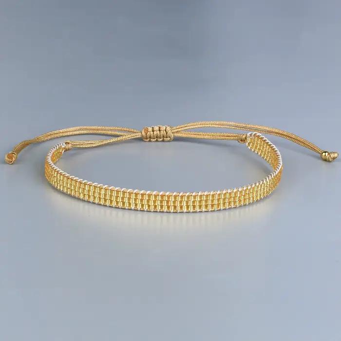 KELITCH Bracelet Miyuki en or rose tissé à la main