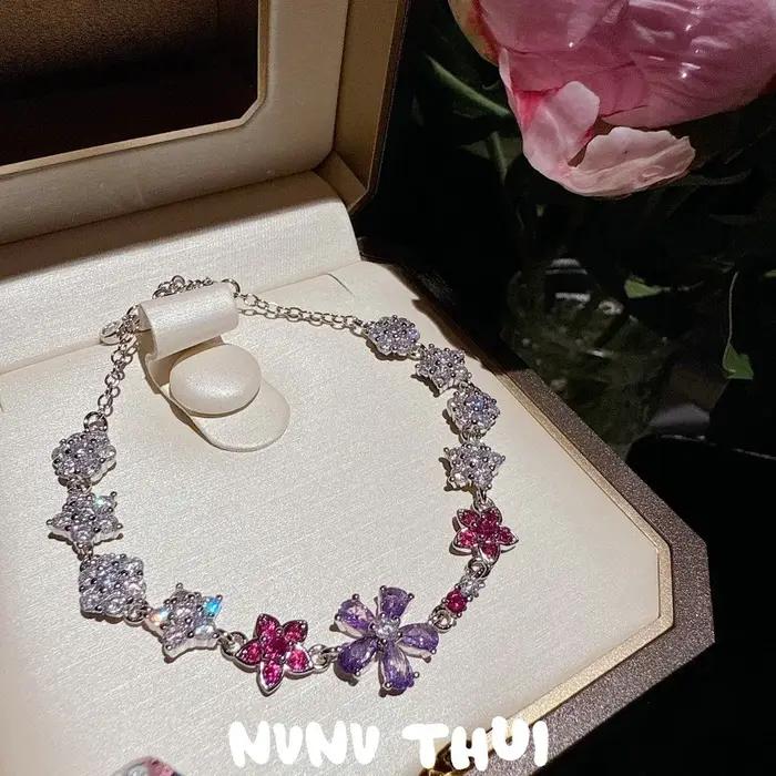 Collier Iris Purple Blooming Gem pour femme