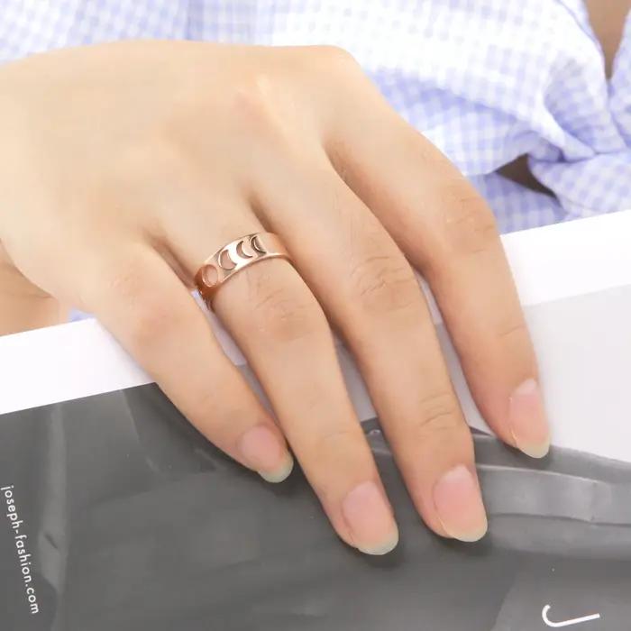 Teamer Bague en forme de croissant de lune pour femmes