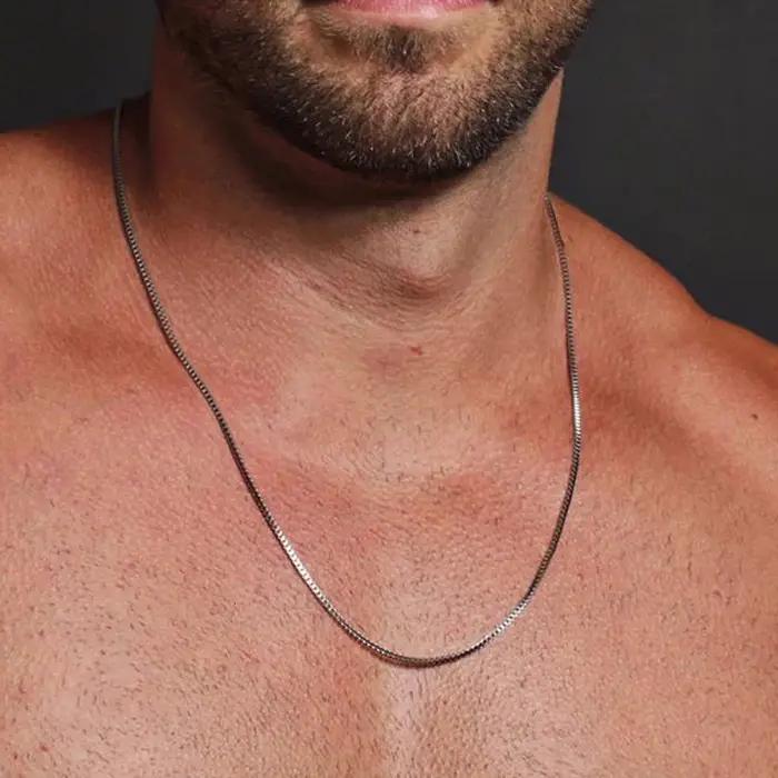 Collier à chaîne fine 1/2/3 mm pour hommes et femmes, collier à maillons carrés en acier inoxydable,