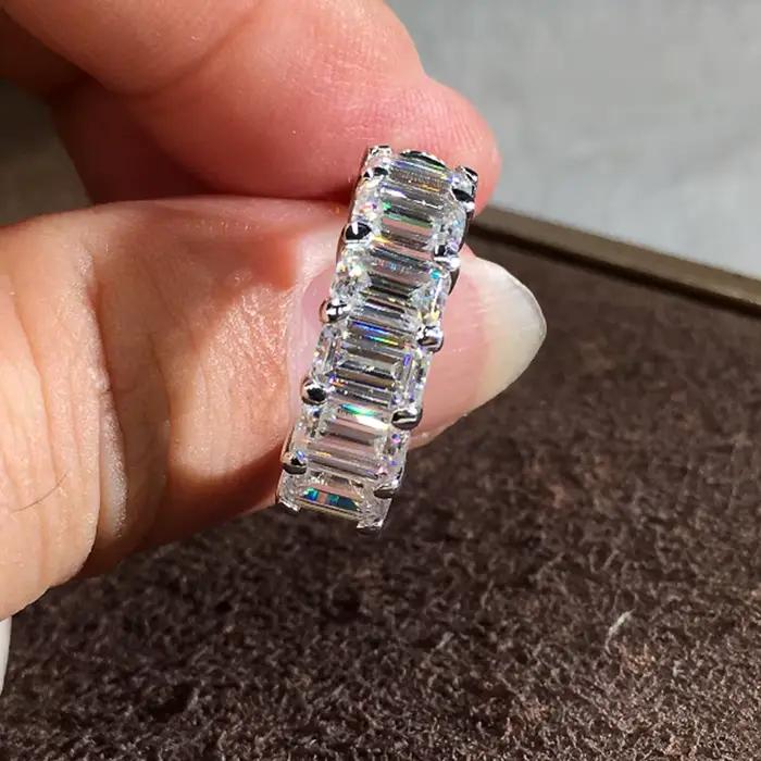 Huitan – boucles d'oreilles rectangulaires CZ pour femmes, magnifiques bijoux de mariage et fiançailles, cadeau d'amour délicat
