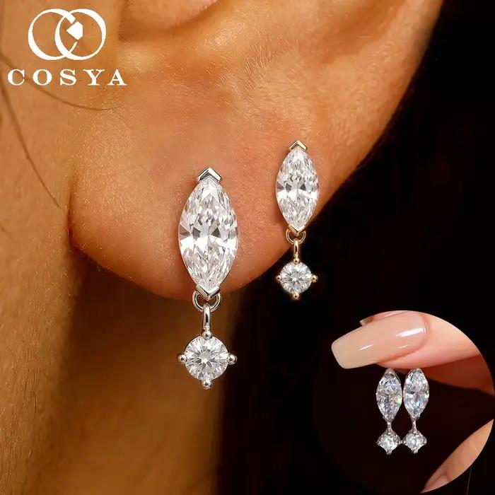 COSYA – boucles d'oreilles en moissanite pour femmes