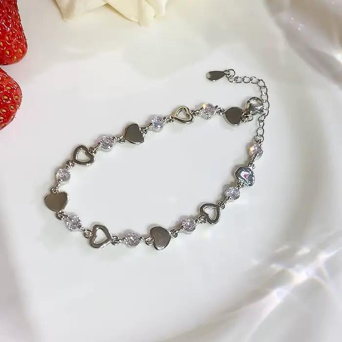 Bracelets en argent Sterling 925 pour femmes, fleur en Zircon brillant, chaîne de tempérament, bijou