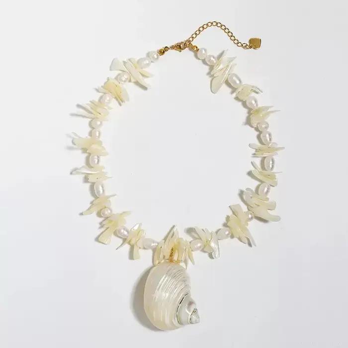 Collier bohème en coquillage de mer pour femmes, bijoux en perles naturelles, conque, à la mode, Vintage, cadeau de fête