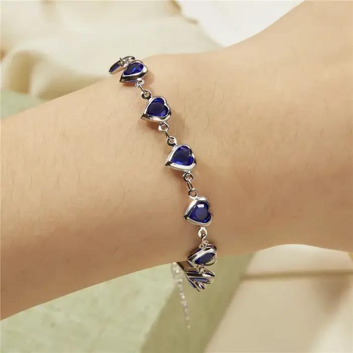 Bracelet en cristal en forme de cœur pour femmes