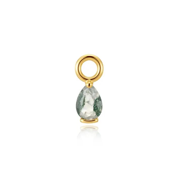 AIDE – boucles d'oreilles en agate naturelle, ondes géométriques/feuilles, en argent Sterling 925, b