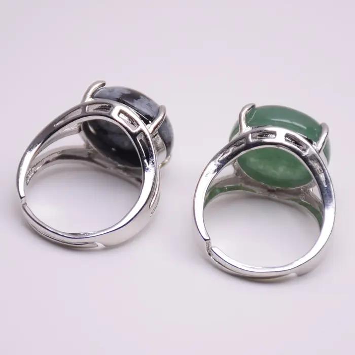 Bague de cocktail ronde en pierre naturelle pour femmes, ajustable, style moderne, quartz rose, cristal violet, bijou de fête pour soirées et occasions spéciales