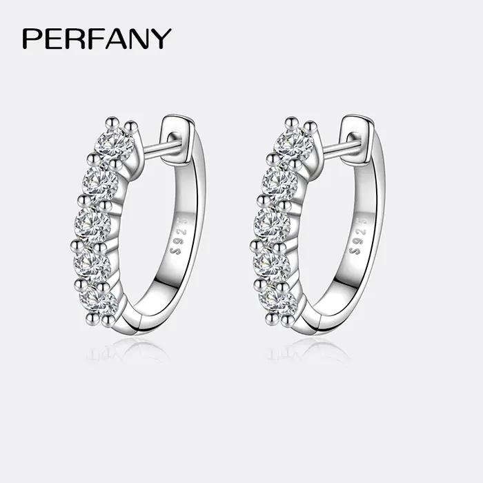 PERfissurainers-Boucles d'Oreilles en Moissanite pour Femme, Bijoux de ixde Luxe, Argent Pur S925, L