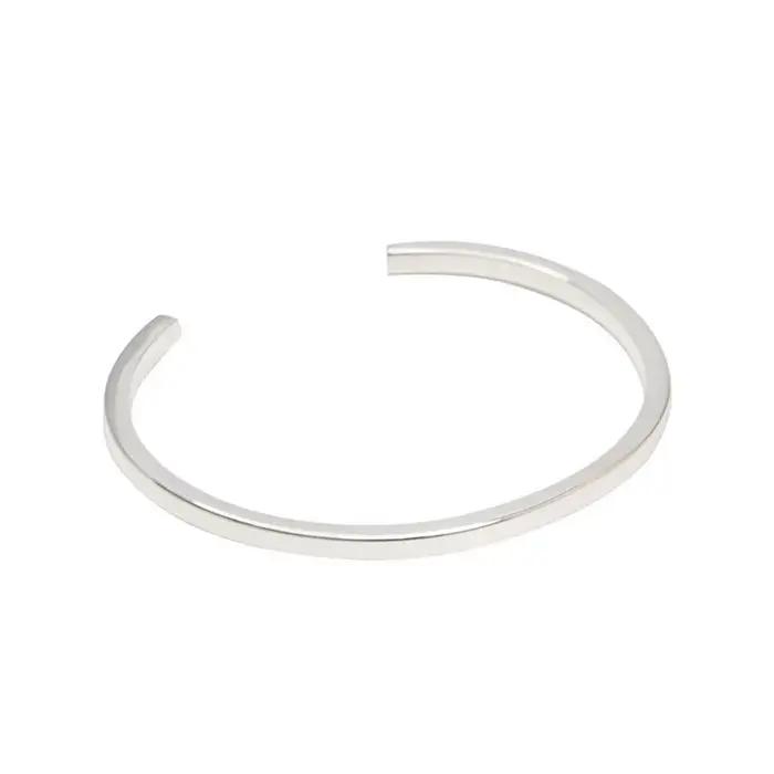 Bracelet Géométrique Carré Argenté Pour Femmes Et Filles Soirées Cadeau De Fête Minimaliste Chic