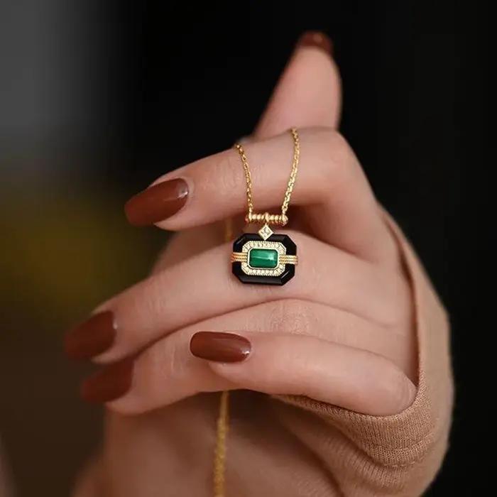 Collier avec pendentif géométrique pour femmes, accessoires de bijoux français Vintage, haute qualit