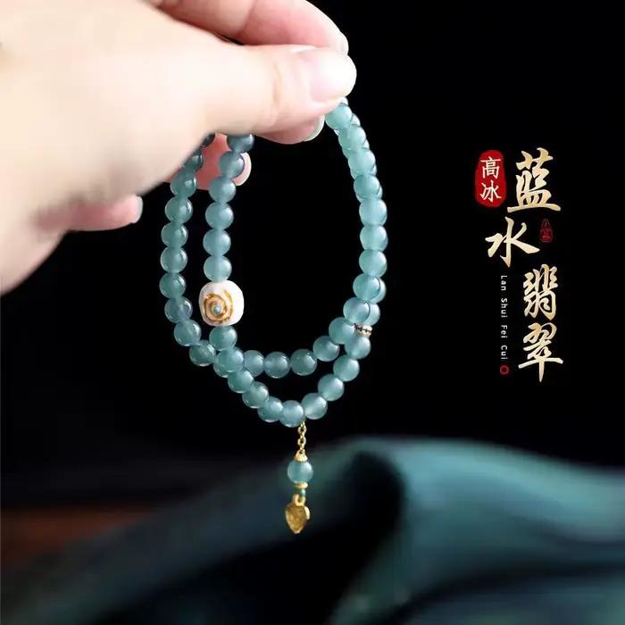 Bracelet en perles de jadéite naturelle de qualité A pour femme, idéal pour le quotidien, cadeau de