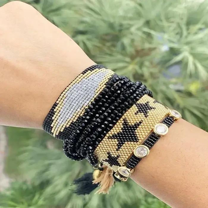 Ensemble de bracelets de perles de riz réglables