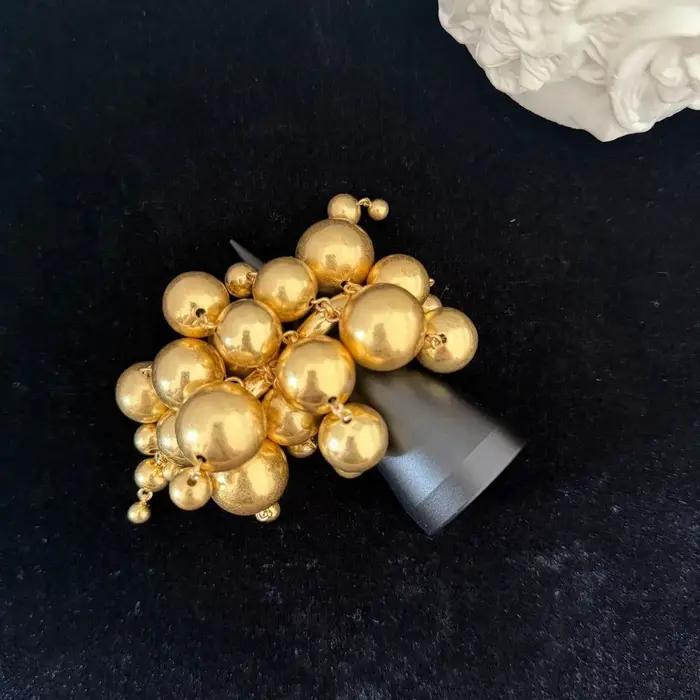Collier, bracelet et bague rétro en laiton doré mat