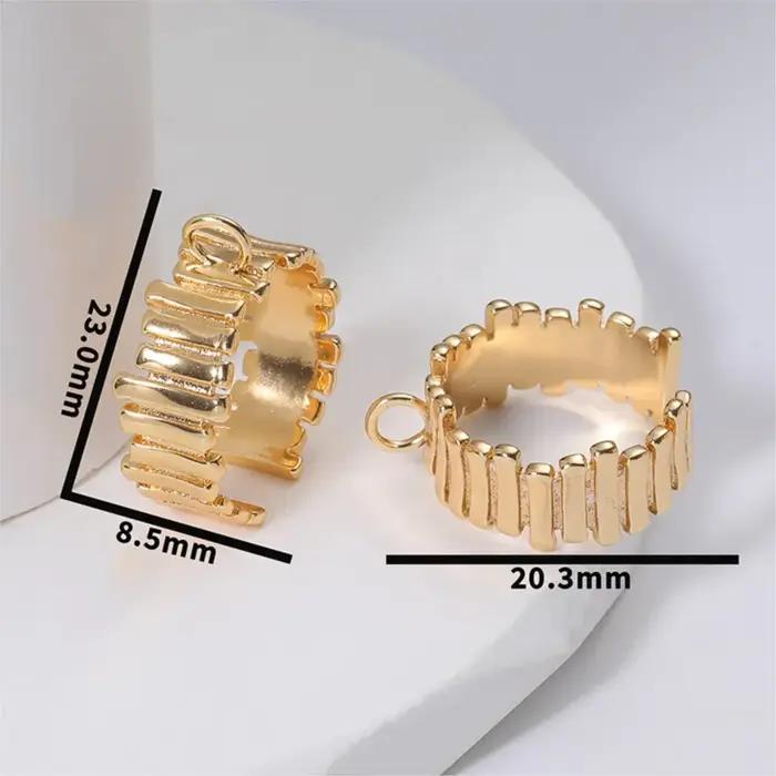 1 pièce Bagues plaquées or 18 carats avec apprêts en boucle