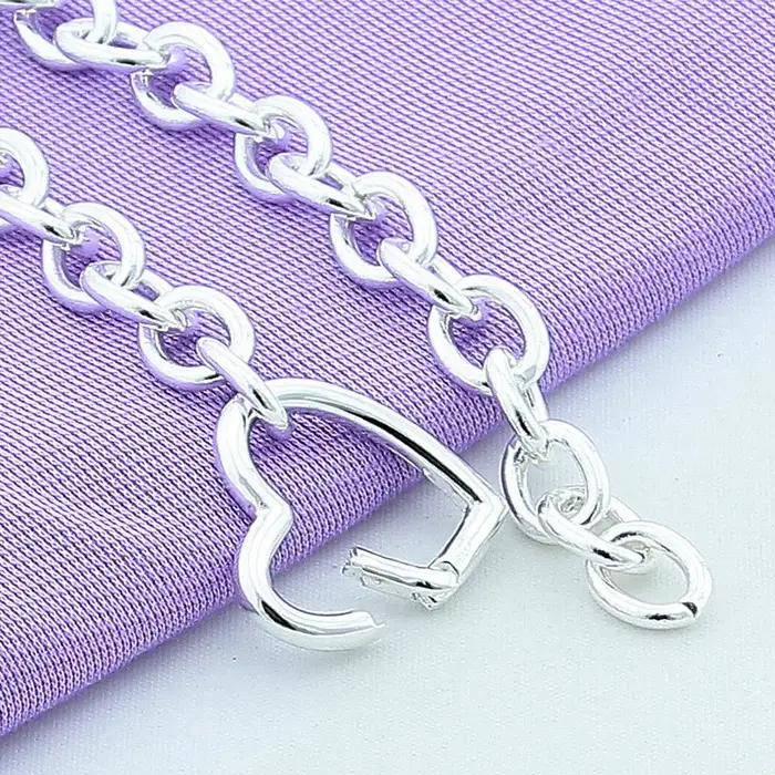 Bracelet en argent sterling 925 romantique avec motif de cœur pour femmes occasions spéciales partys fêtes mariage anniversaire