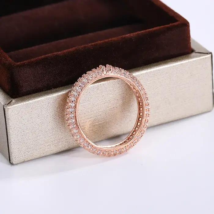 Bague géométrique en Zircon blanc de haute qualité pour argent