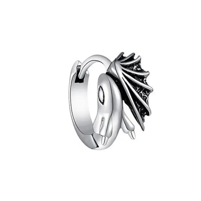Boucles d'oreilles dragon longues en argent sterling 925 pour femmes style punk ailes rétro hip hop bijoux polyvalents cadeau d'anniversaire engagement mariage occasionnels