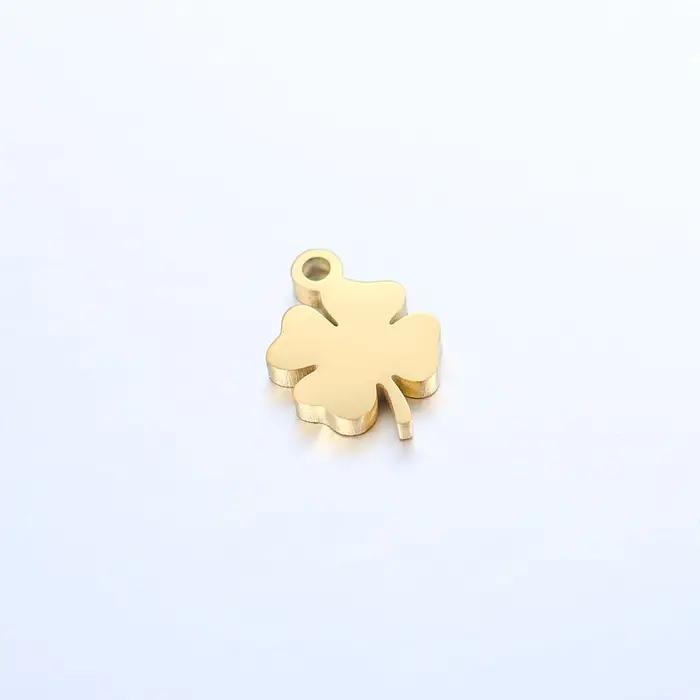 Collier porte-bonheur trèfle à quatre feuilles romantique en acier inoxydable or plaquée argent pour femmes occasions spéciales charms bijoux