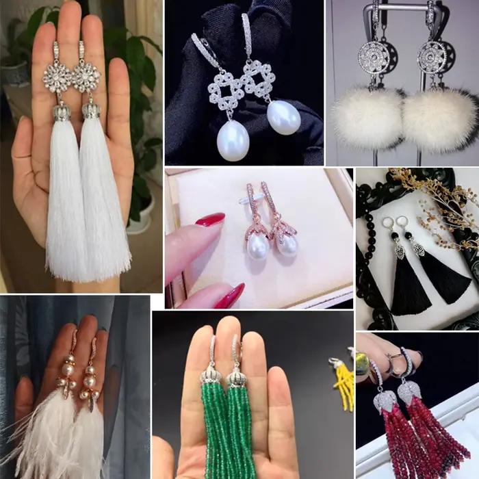 Crochets de boucle d'oreille en argent pour femmes