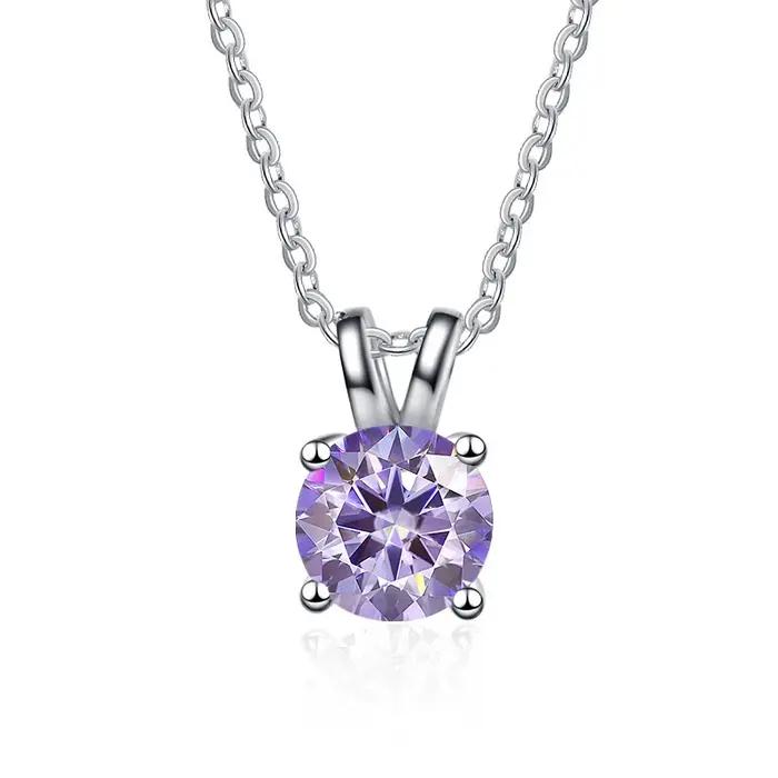 PomerceJelly-Collier Pendentif Moissanite pour Femme