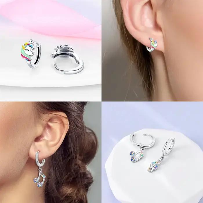 Boucles d'oreilles créoles d'abeille en argent sterling 925 pour filles, bijou romantique et mignon, cadeau d'anniversaire, bijou fantaisie pour femmes, bijou de fantaisie pour jeune fille, bijou pour occasions spéciales