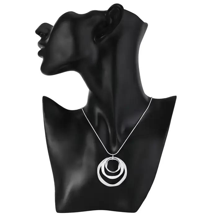 Collier en argent Sterling 925 pour femmes, bijoux de luxe pour mariage, style bohème, pendentifs à trois cercles, chaîne