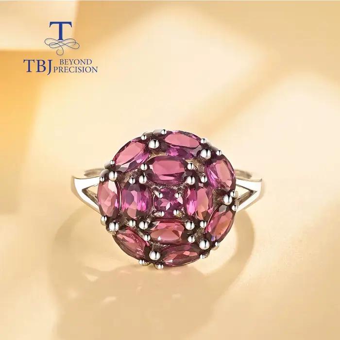 2026, Nouvelle bague en rhodolite garnet ronde, style mode luxe léger, bijoux en argent sterling 925 pour femmes
