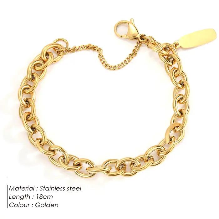 Bracelet chaîne eManco Vintage style punk exagéré, hip-hop urbain, bijoux plaqués or pour hommes et femmes – Direct usine