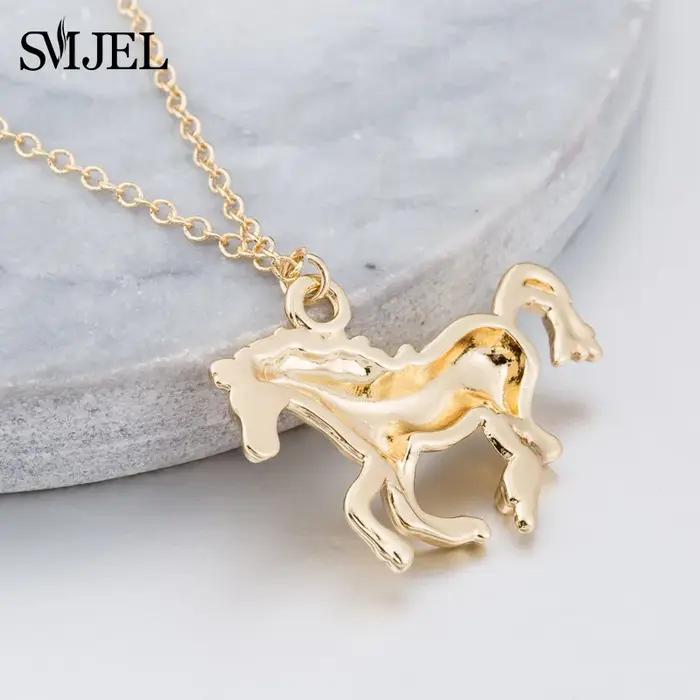 Colliers en métal motif cheval pour femmes et hommes