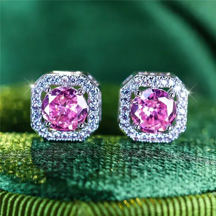 Boucles d'oreilles Boho rondes bleues en pierre de Zircon pour femmes