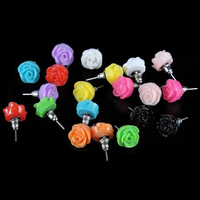 Boucles d'Oreilles Multicolores en Acrylique avec Motifs Floraux pour Femmes et Filles Occasions Spéciales Tendances Romantiques