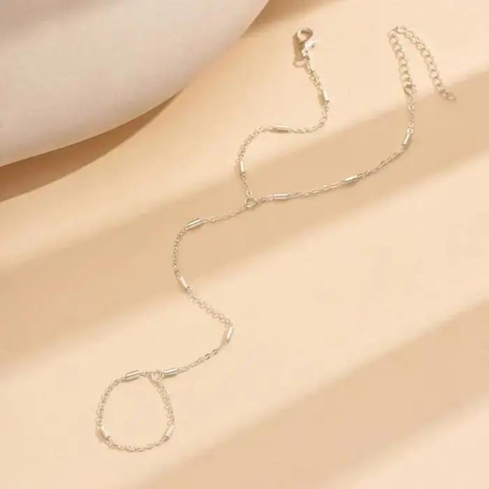 Bracelet à anneau carré couleur or pour femmes