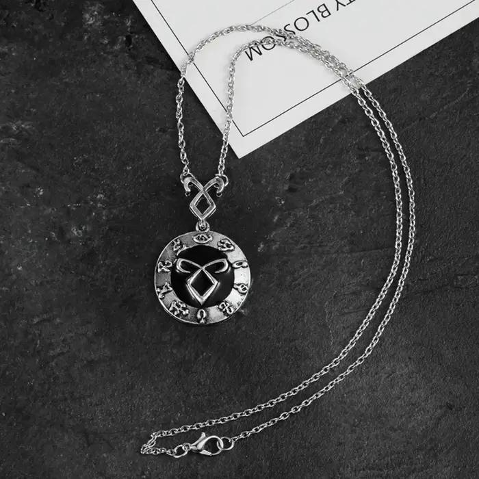 Inspiré les Instruments mortels ville des os chasseurs d'ombre pendentif bijoux pour hommes femmes mode ange puissance Rune collier