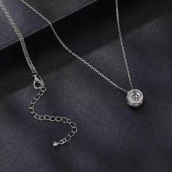 Bamoer U – collier Moissanite en argent Sterling 925, 0.5/1CT, Design unique entouré de Zircon, collier certifié pour femmes, bijoux fins
