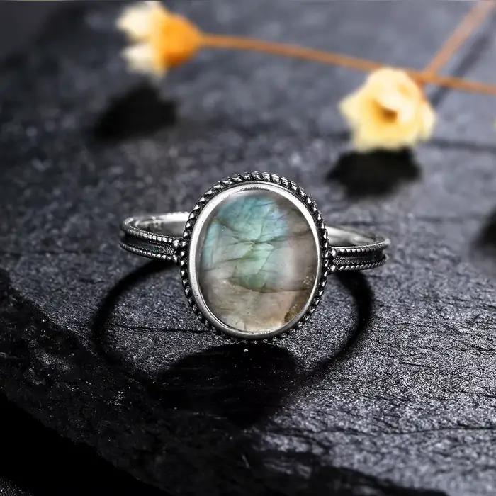 Bague Améthyste Vintage en Argent 925 Élégante pour Femmes Occasions Spéciales Mariage Anniversaire Fête Cadeau Chic