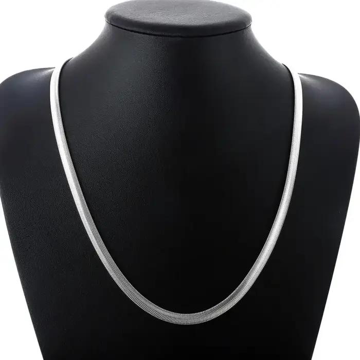 Collier chaîne en argent sterling 925 couleur or 18 carats