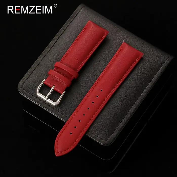 Bracelet de montre en cuir PU pour hommes et femmes, 18mm, 20mm, 22mm, confortable, décontracté, de remplacement
